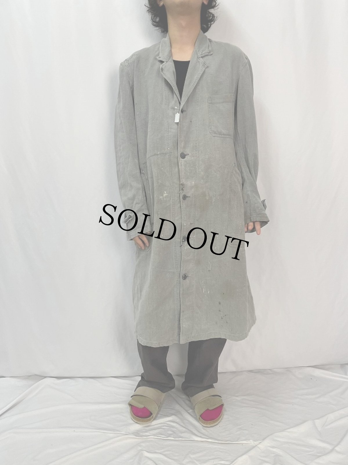 画像2: 50's LE FORT-BEAU "ソルト&ペッパー" アトリエコート (2)