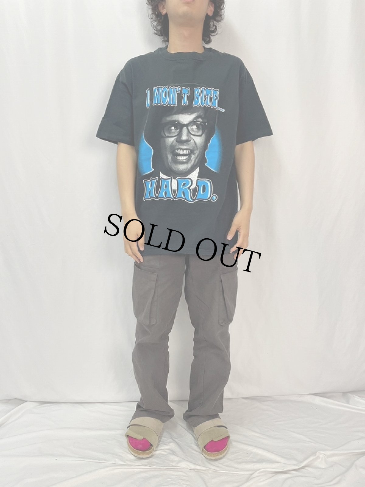 画像2: 90's Austin Powers "I WON'T BITE HARD" コメディ映画Tシャツ XL (2)