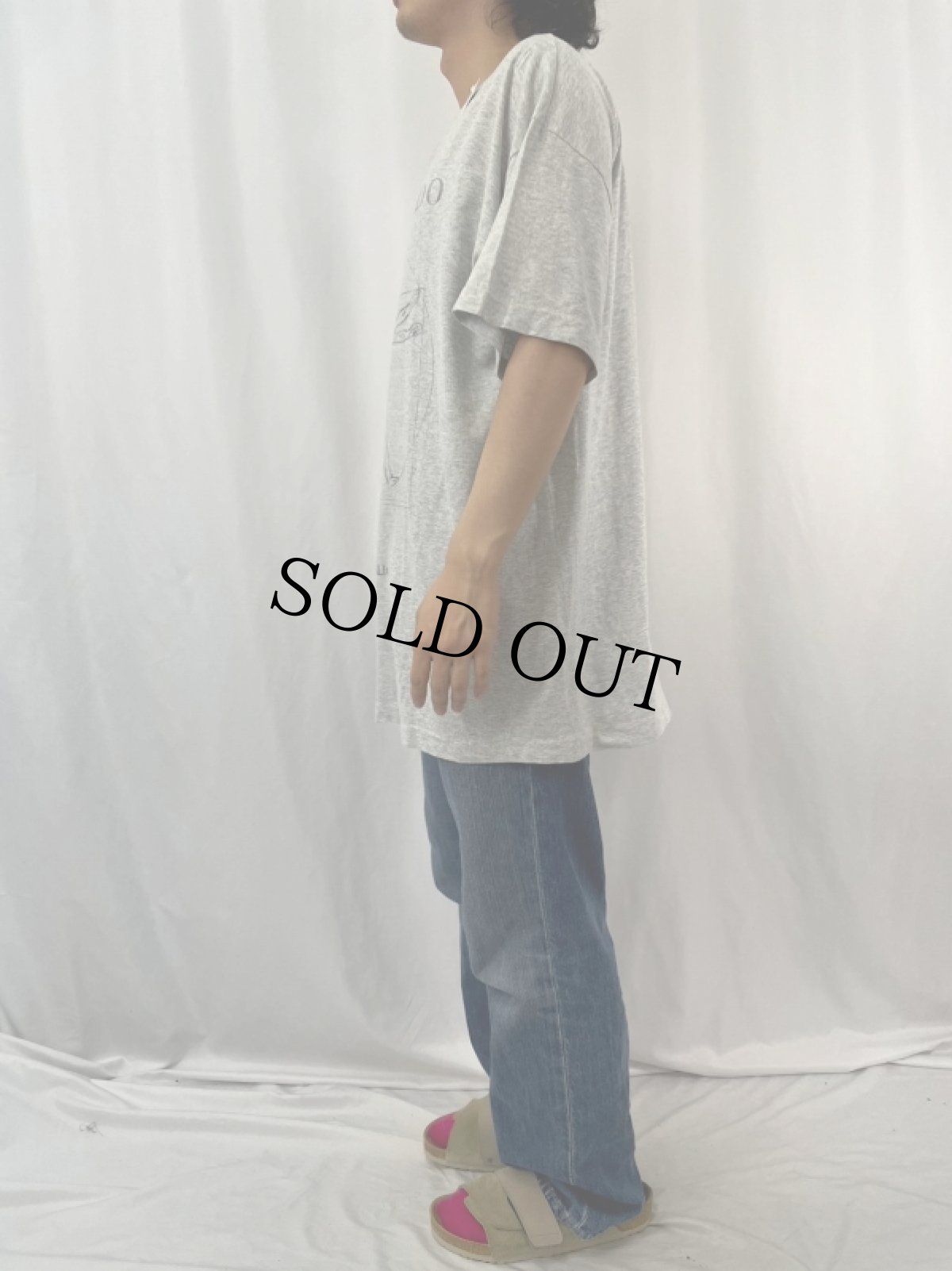 画像3: 90's LEONARD DE VINCI ウィトルウィウス的人体図 アートプリントTシャツ XL (3)