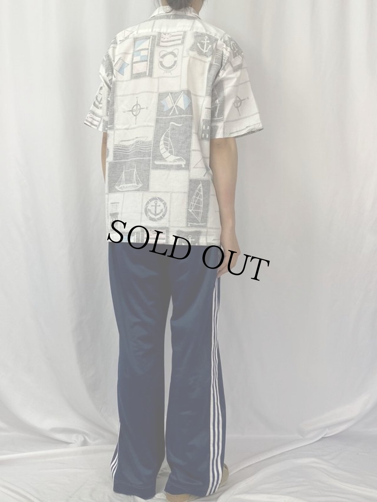 画像4: 80's Rai Nani HAWAII製 マリン柄 コットン裏地アロハシャツ (4)