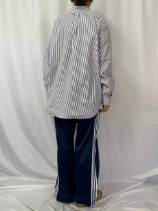 画像4: Ralph Lauren "BIG SHIRT" ロゴ刺繍 ストライプ柄 コットンボタンダウンシャツ XXL (4)