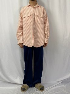 画像2: POLO Ralph Lauren ストライプ柄 オックスフォード サファリシャツ XL (2)
