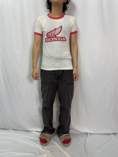 画像2: 70〜80's HONDA "BRAMPTON CYCLE" ロゴプリントリンガーTシャツ (2)