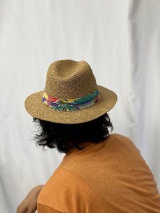 画像4: 【SALE】 VINTAGE USA製 リボンデザイン ストロー中折れハット XL (4)