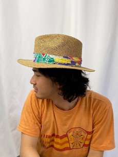 画像3: 【SALE】 VINTAGE USA製 リボンデザイン ストロー中折れハット XL (3)