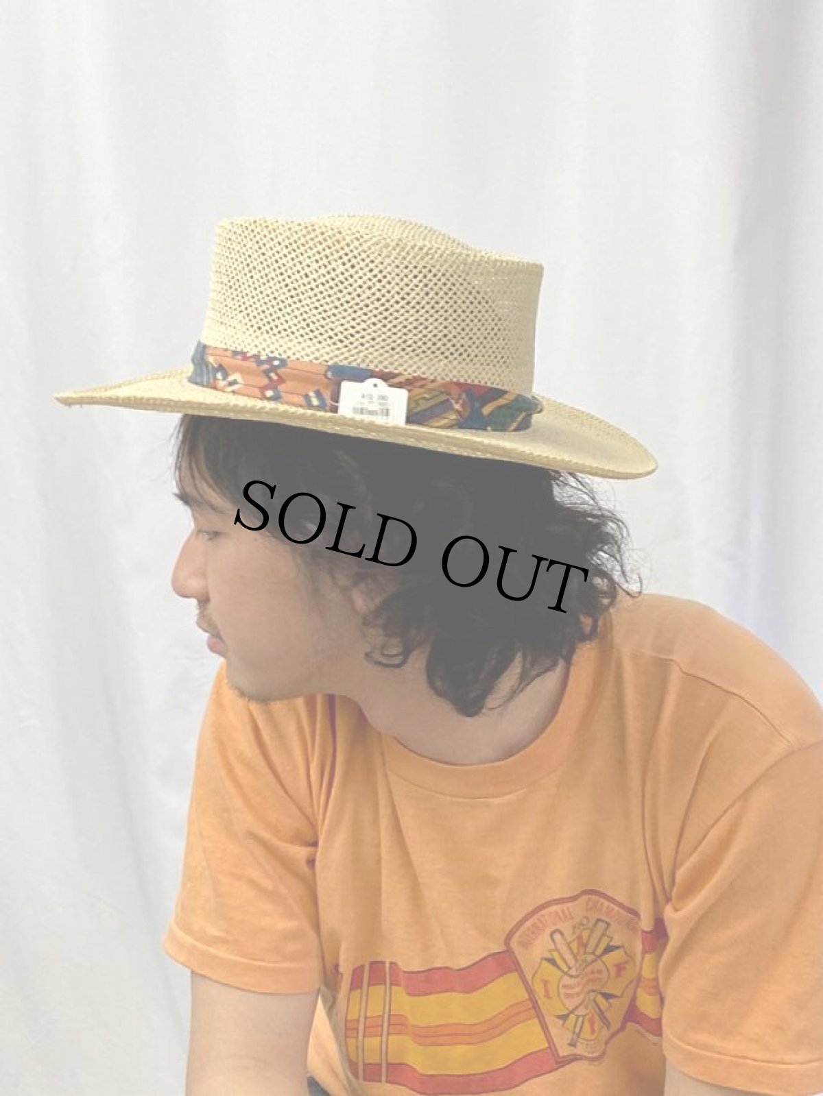 画像5: VINTAGE DORFMAN PACIFIC USA製 リボンデザイン 中折れ ストローハット M (5)