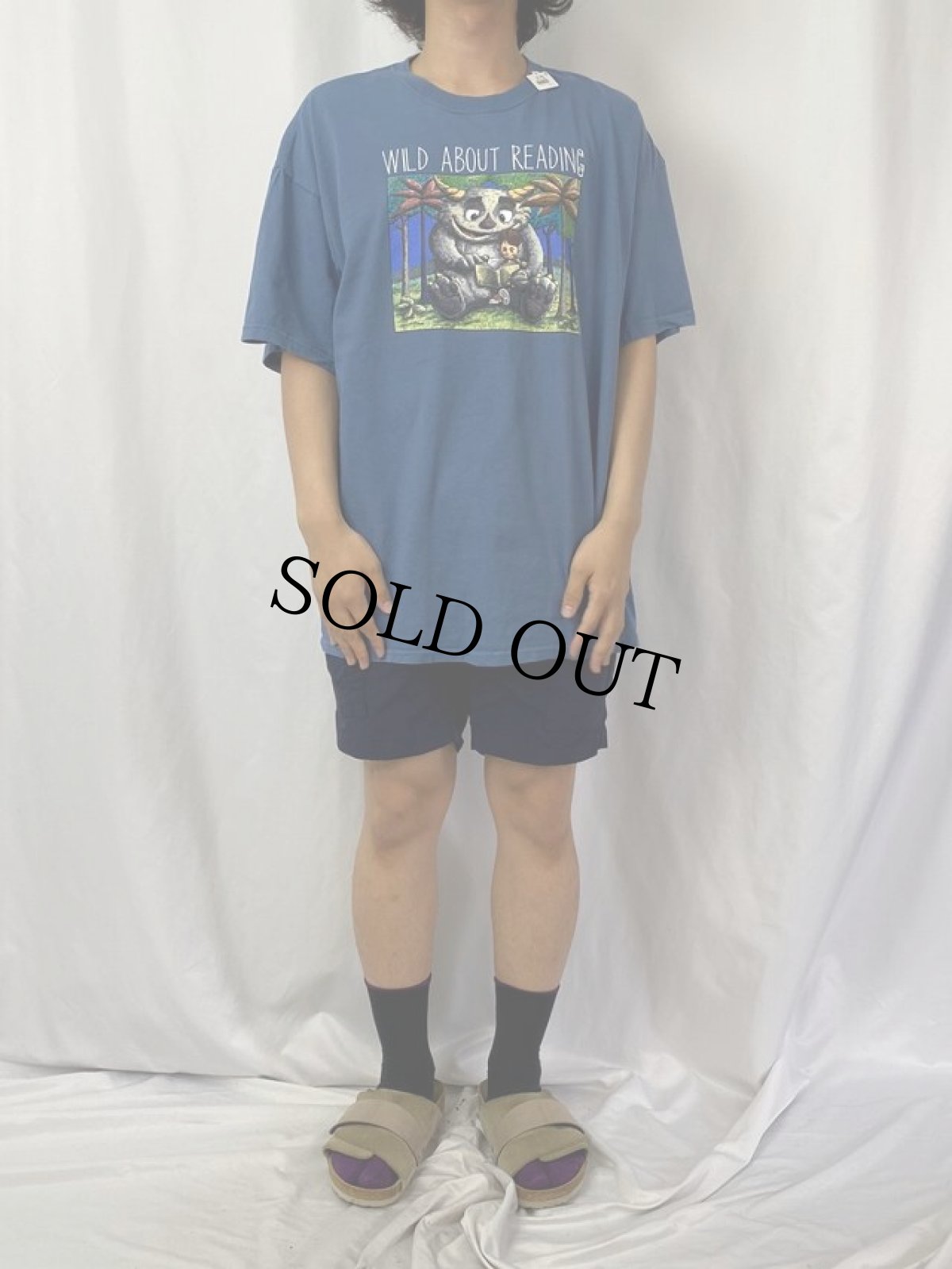 画像2: "WILD ABOUT READING" 絵本パロディプリントTシャツ XL (2)