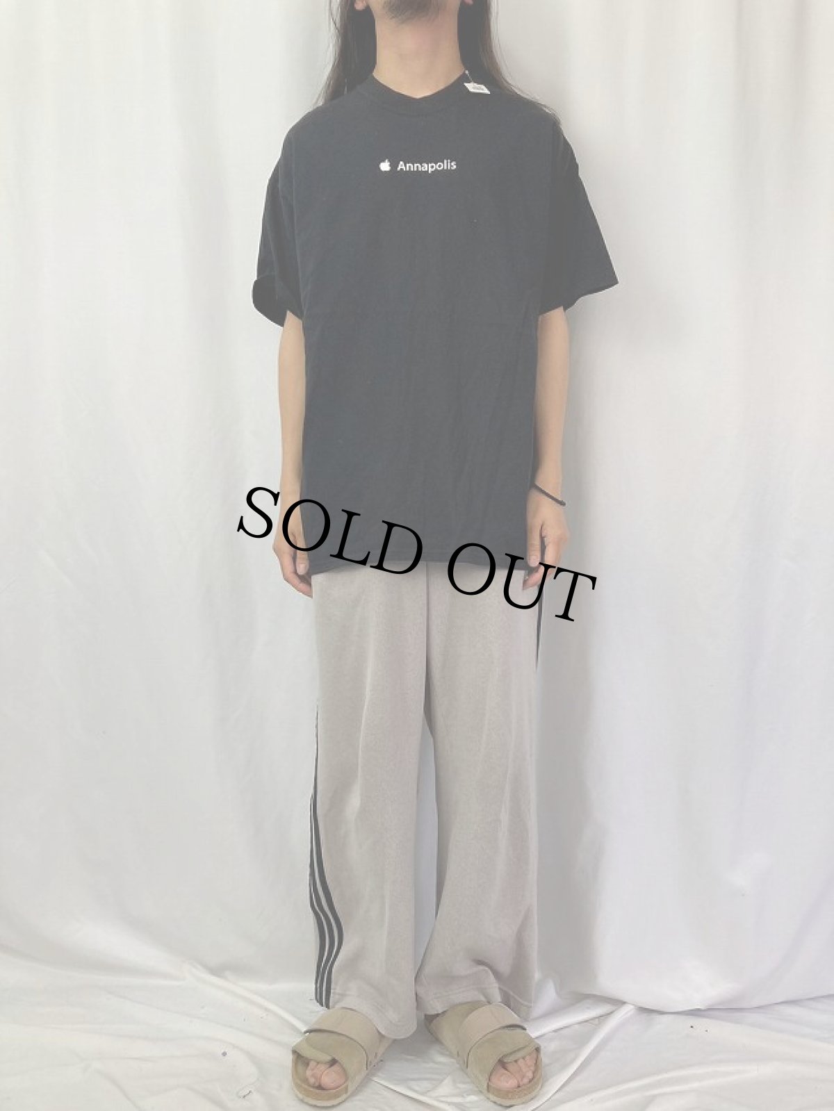 画像2: Apple "Annapolis" ロゴプリントTシャツ XL (2)