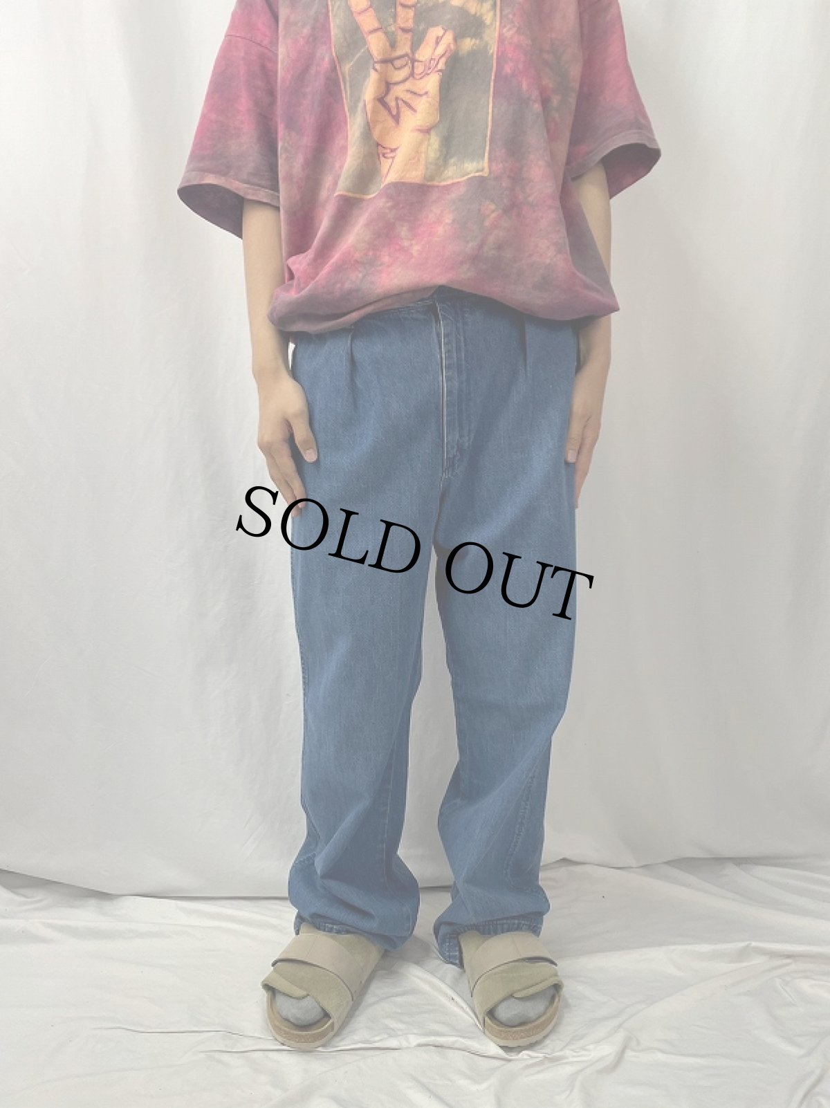 画像2: 90's〜 POLO Ralph Lauren 1タックデニムパンツ W35 (2)