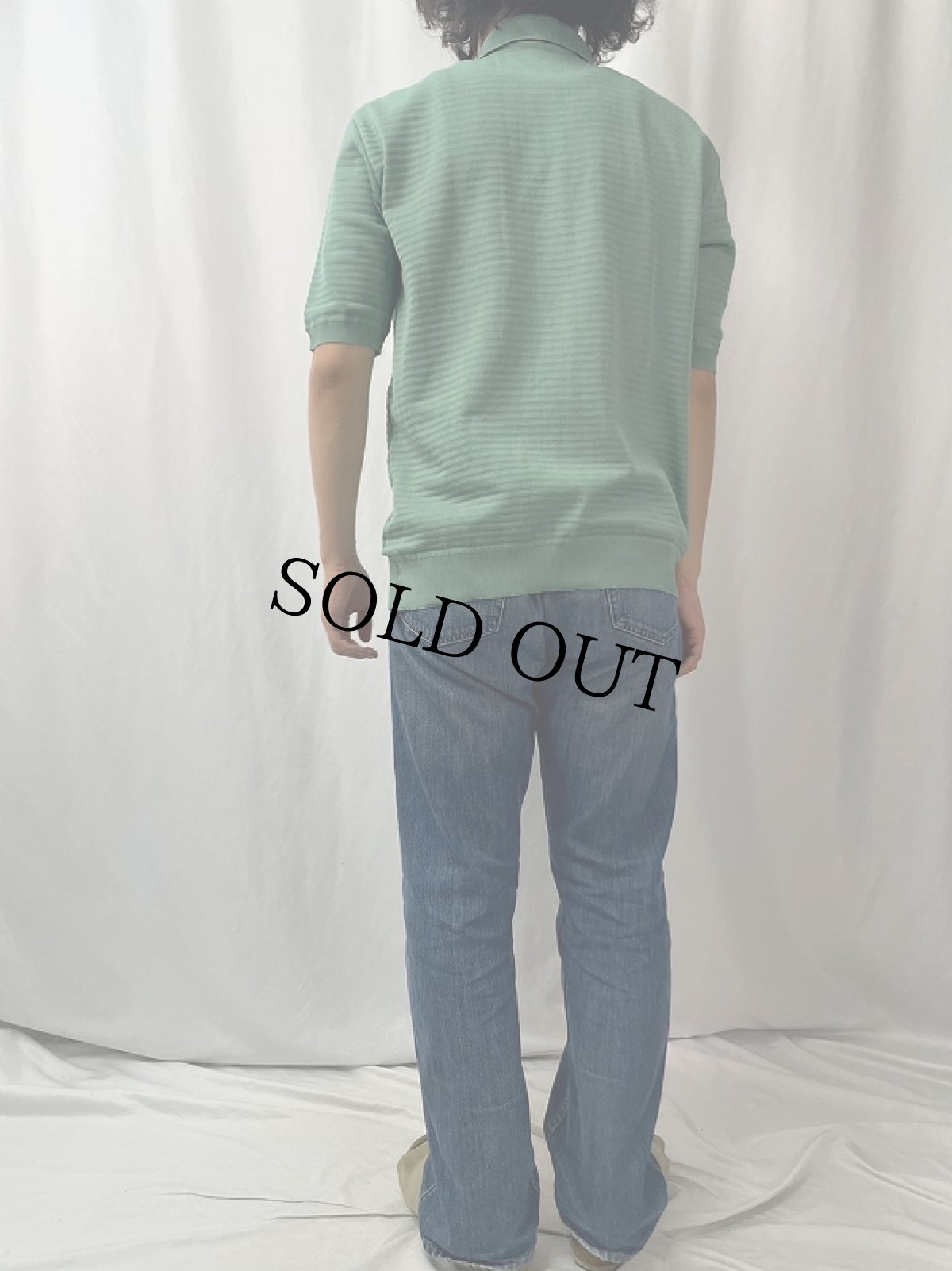 画像4: EURO Pierre d'Asniel ハーフジップ ボーダー柄 ニットポロシャツ (4)