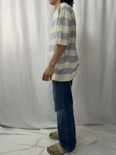 画像3: Guy de Berac FRANCE製 ボーダー柄ニットポロシャツ XL (3)