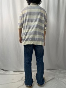 画像4: Guy de Berac FRANCE製 ボーダー柄ニットポロシャツ XL (4)