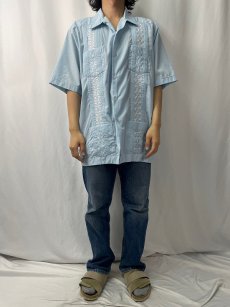 画像2: Guayabera 刺?デザインキューバシャツ XXL (2)