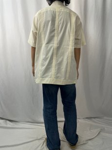 画像4: GUAYABERA 刺繍デザイン キューバシャツ XL (4)