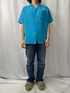 画像3: 60's Malihini "RURAL KOI KINGYO ASS'N" フロッキープリント オープンカラーシャツ (3)