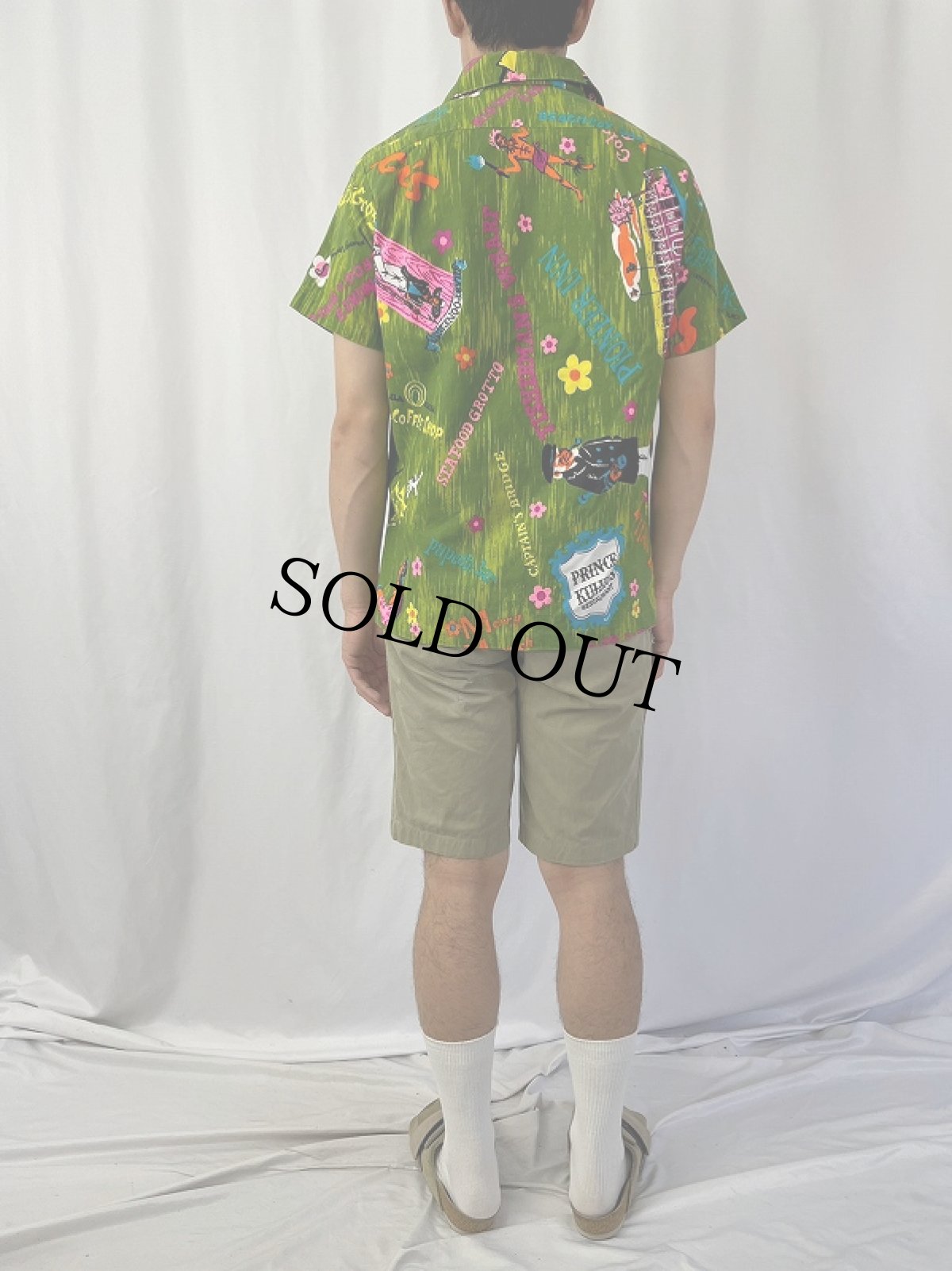 画像4: 70’s MALiHiNi オールオーバーパターン アロハシャツ (4)