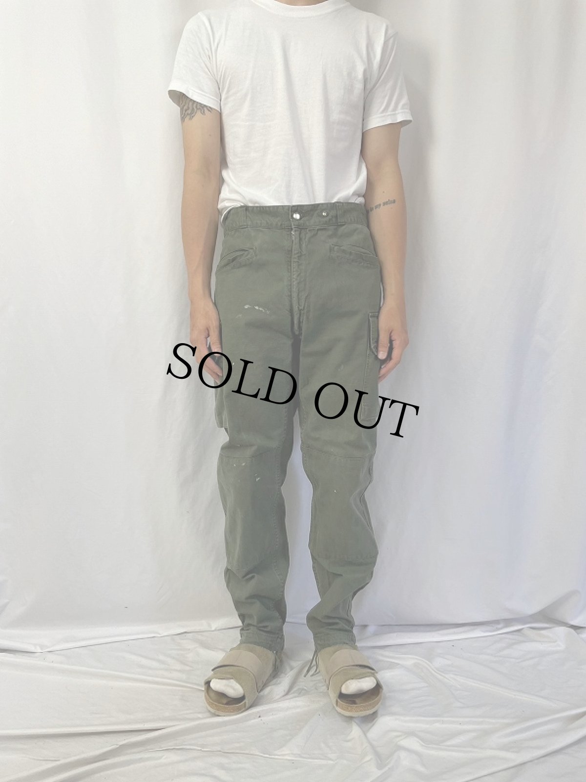 画像2: French Air Force  コットンツイル カーゴパンツ W33 (2)