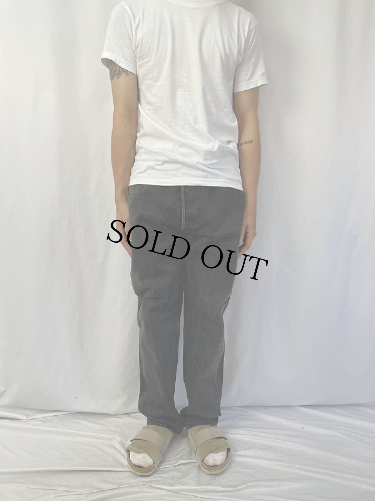 画像2: 90's Levi's 501 USA製 "サルファブラック" ブラックデニムパンツ W35 (2)