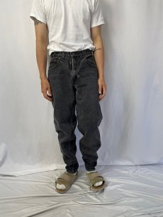 画像2: 90's Levi's 560 USA製 "サルファブラック" ブラックデニムパンツ W32 (2)