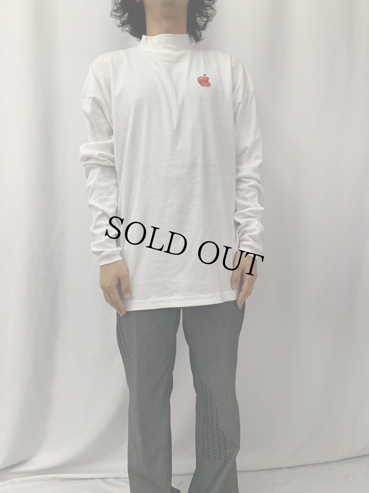 画像3: 【SALE】 2000's Apple USA製 モックネック ロゴロンT XL (3)