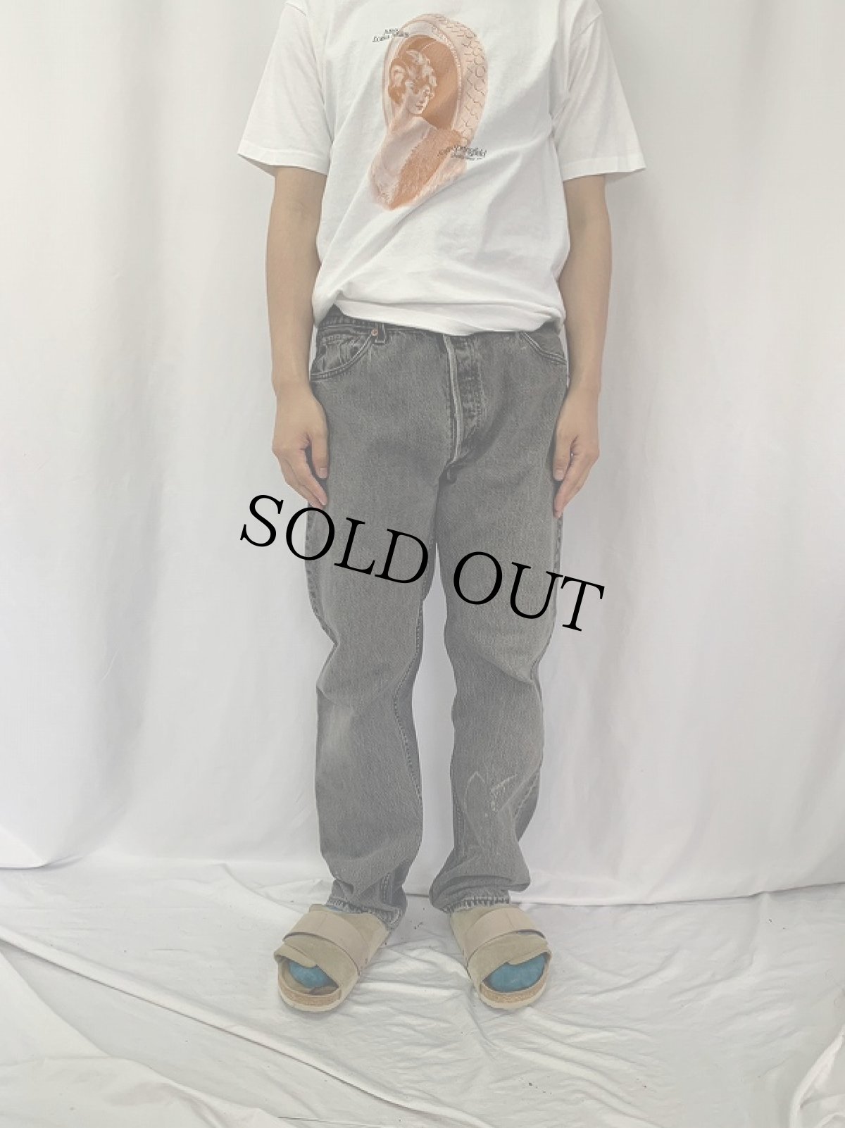 画像2: 90's Levi's 501 USA製 "サルファブラック" ブラックデニムパンツ W34 (2)