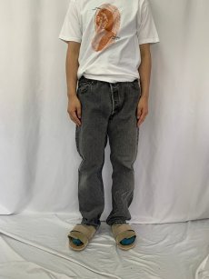 画像2: 90's Levi's 501 USA製 "サルファブラック" ブラックデニムパンツ W34 (2)