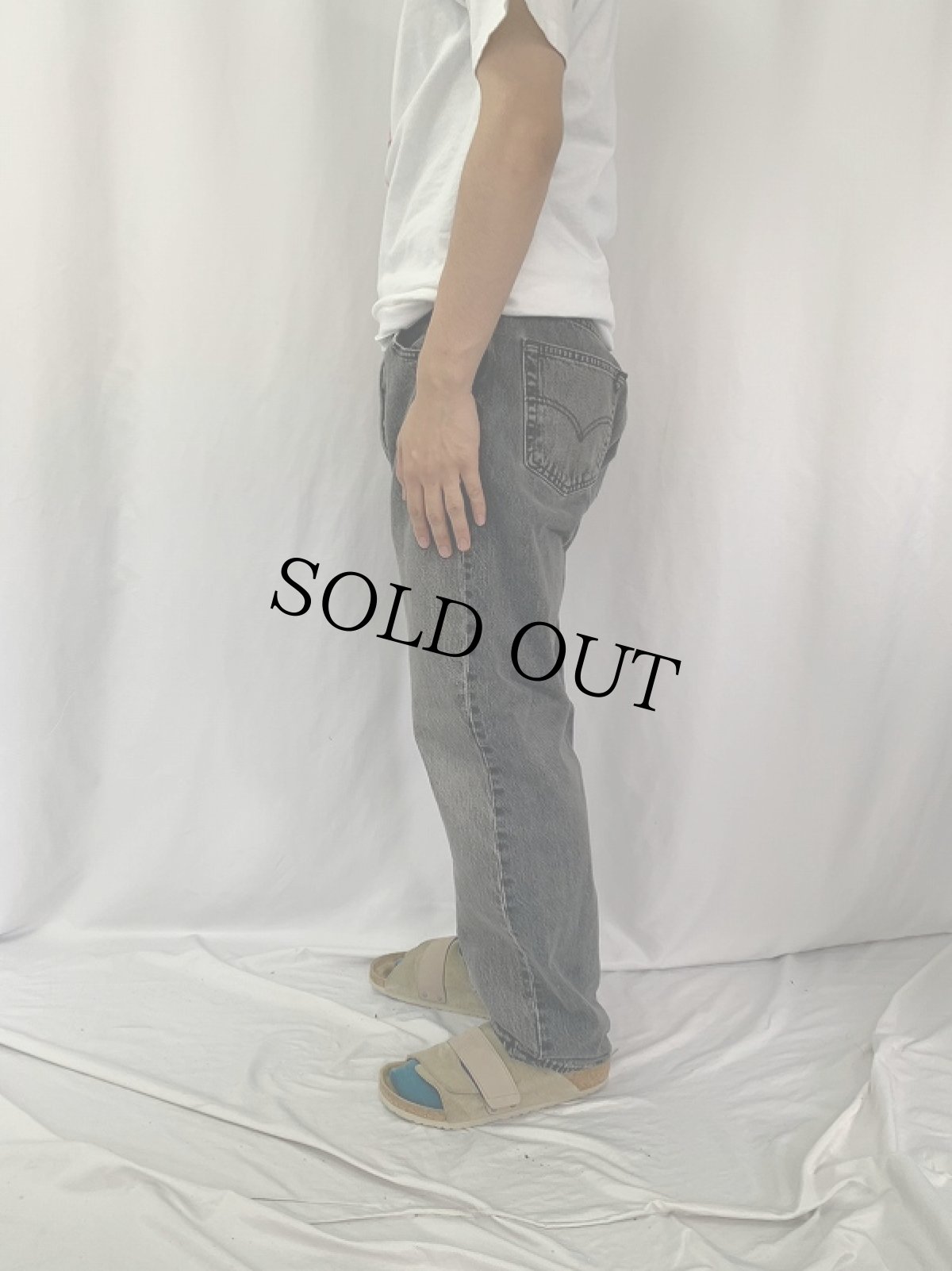 画像3: 90's Levi's 501 USA製 "サルファブラック" ブラックデニムパンツ W34 (3)