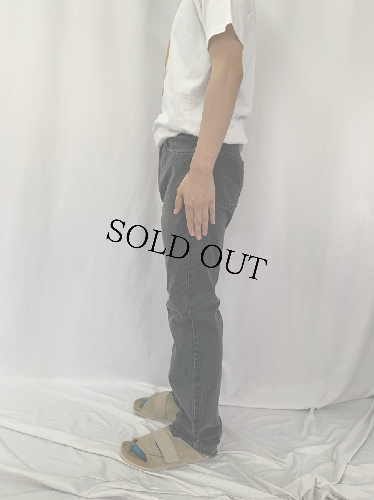 画像3: 90's Levi's 505 USA製 "サルファブラック" デニムパンツ W28 (3)