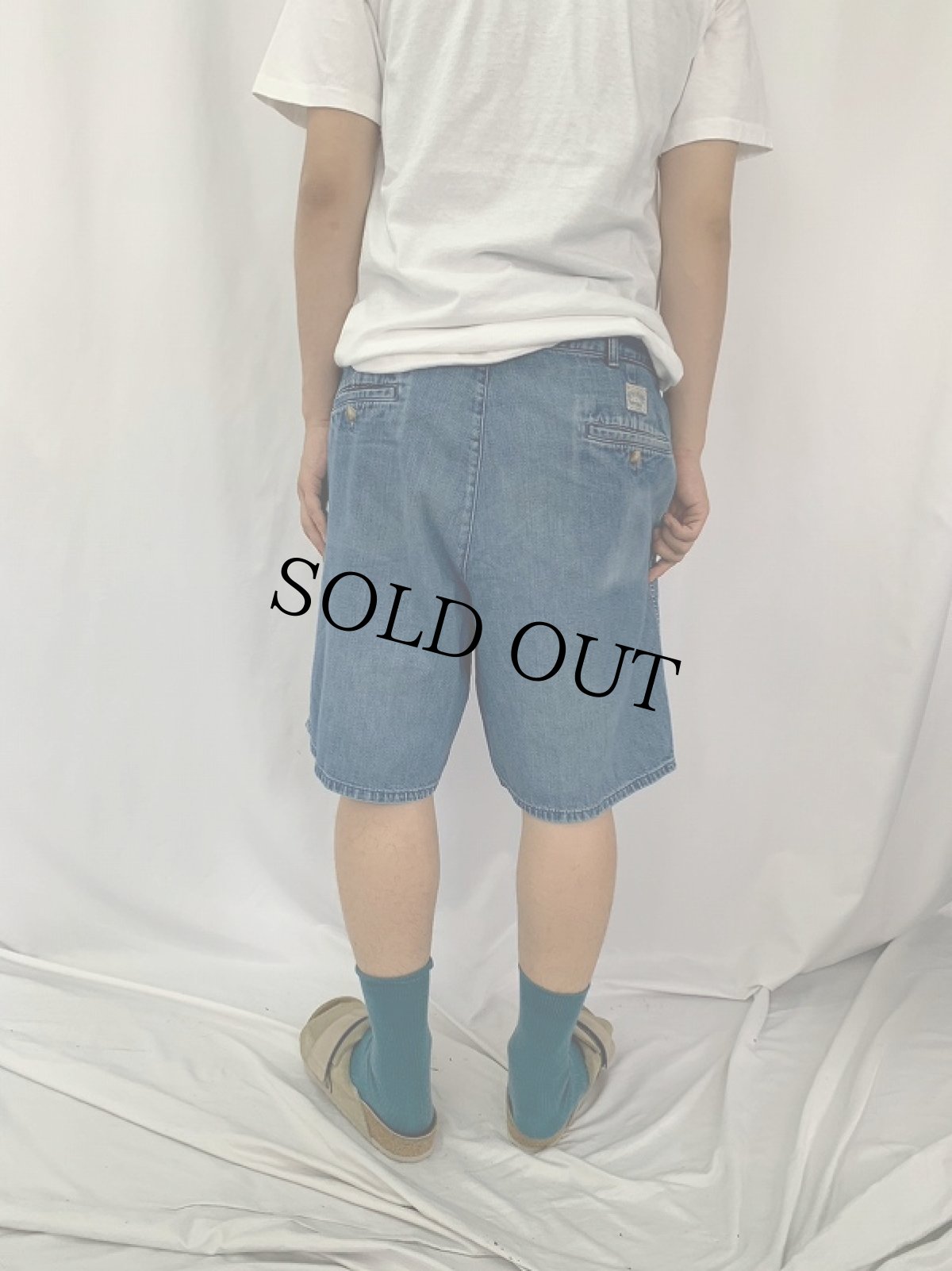画像4: 90's POLO Ralph Lauren USA製 2タックデニムショーツ W33 (4)