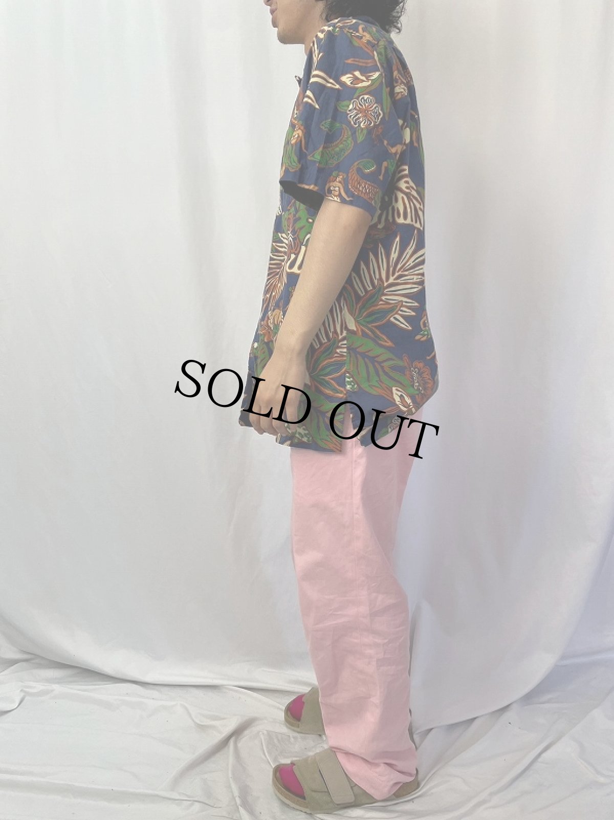 画像3: POLO Ralph Lauren "CLAYTON" オールオーバーパターン コットンアロハシャツ L (3)