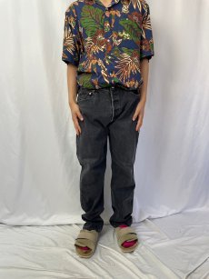 画像2: 90's Levi's 501 USA製 "サルファブラック" ブラックデニムパンツ W35 (2)