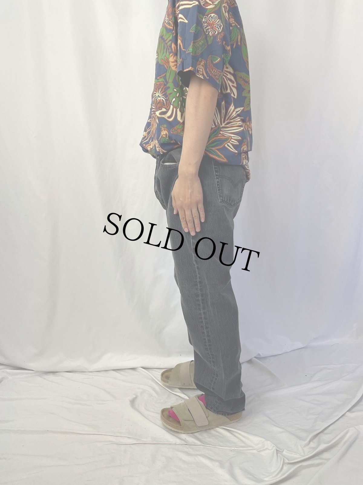 画像3: 90's Levi's 501 USA製 "サルファブラック" ブラックデニムパンツ W35 (3)