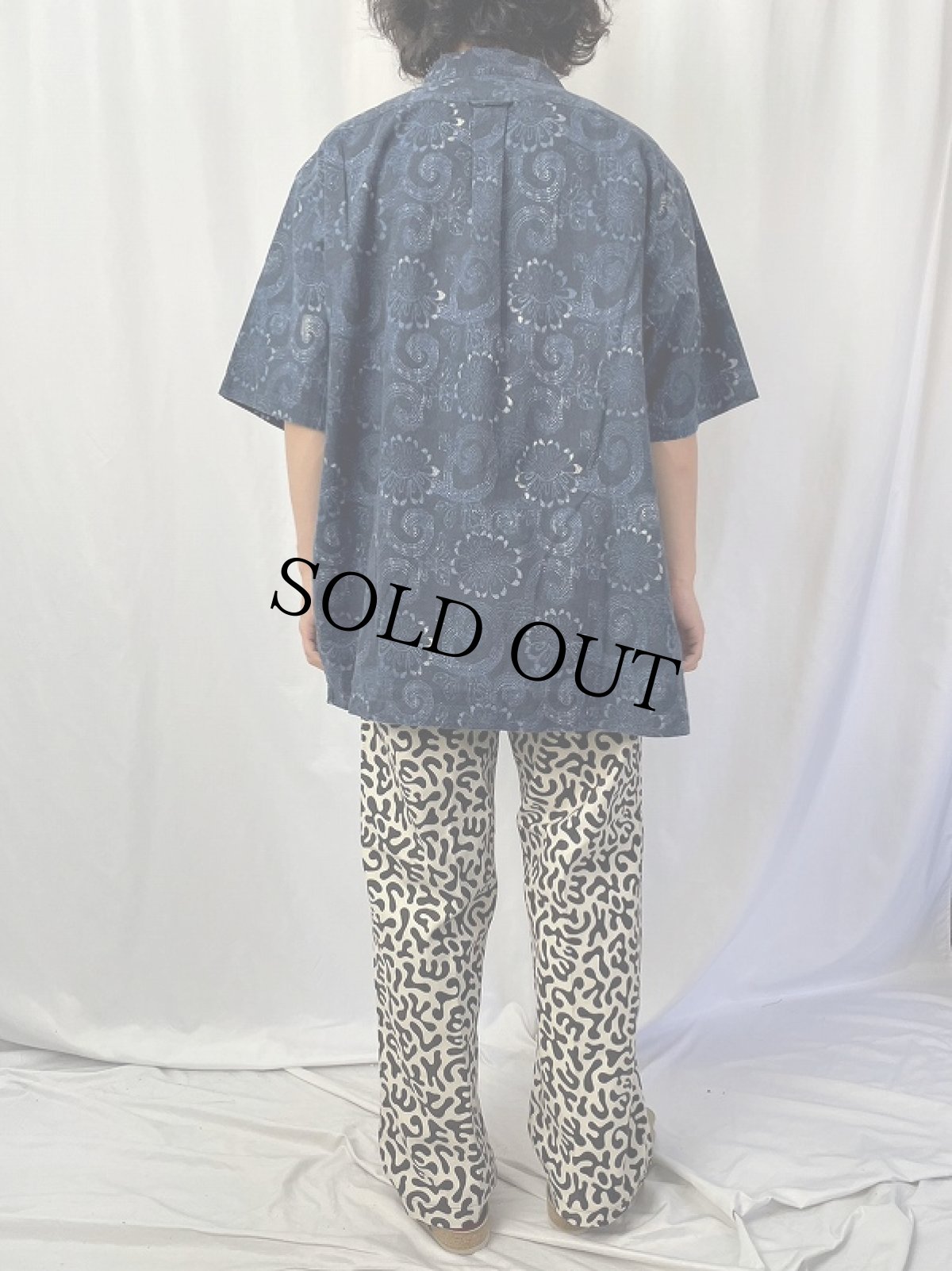 画像4: POLO Ralph Lauren "CALDWELL" 花柄 リネン×コットン オープンカラーシャツ XL (4)