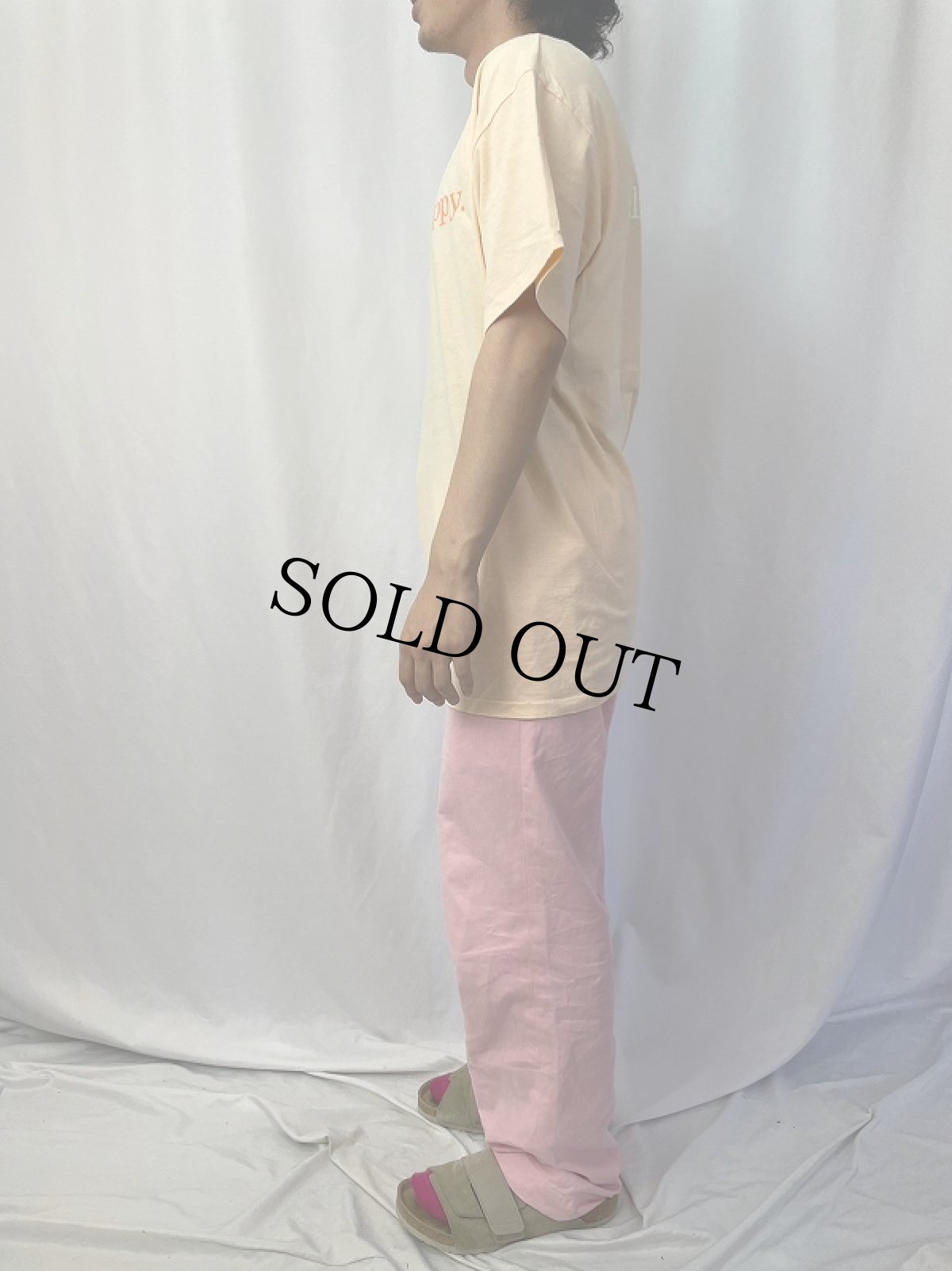 画像3: 90's CLINIQUE USA製 "clinique happy" スキンケアメーカー プリントTシャツ XL (3)