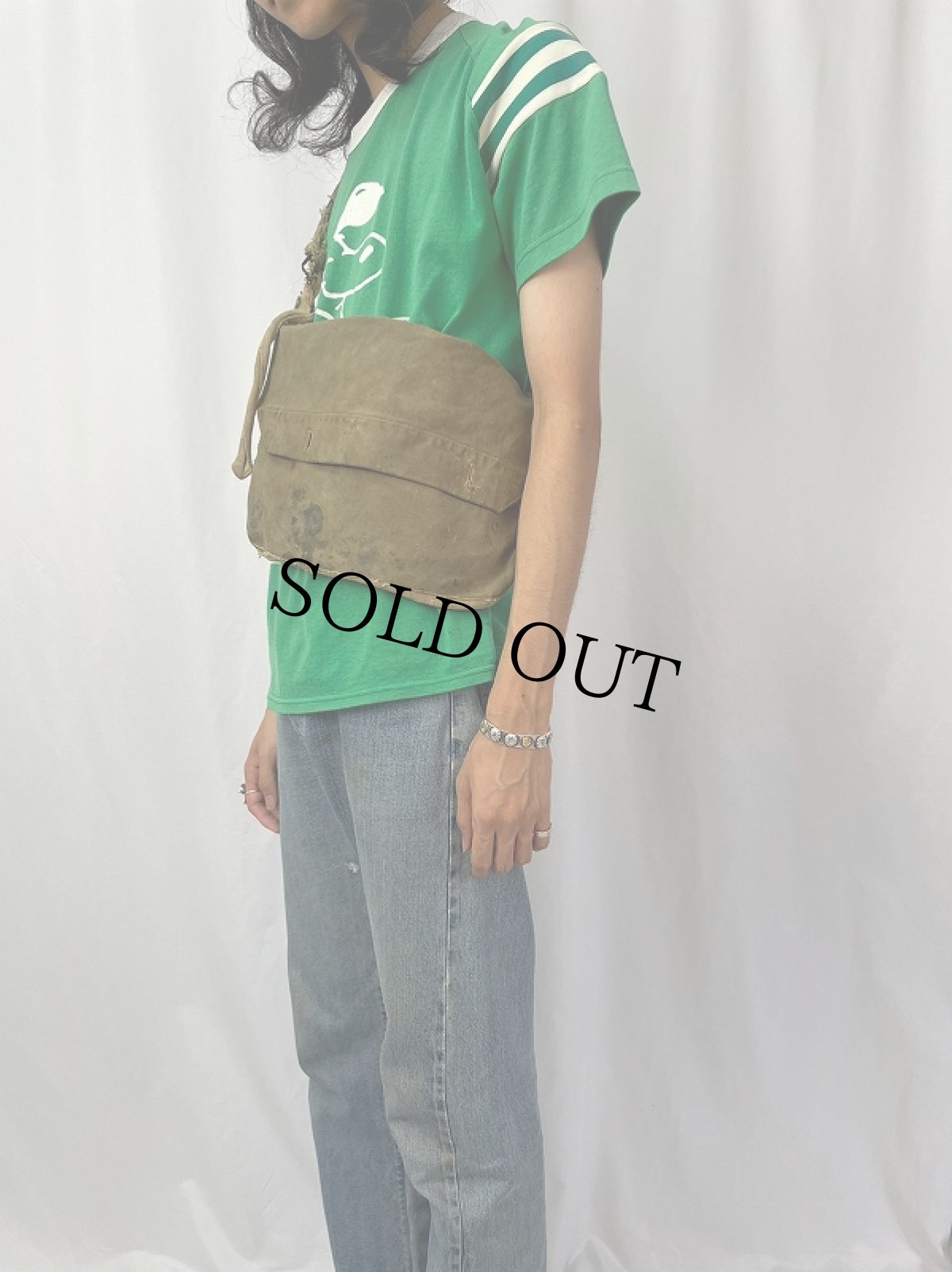 画像2: 40〜50's フランス軍 M38 ブレッドバッグ (2)