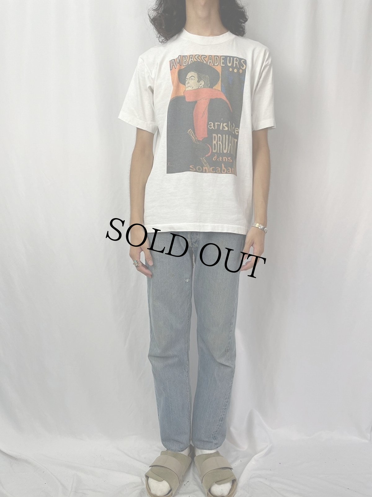 画像2: 90's Henri de Toulouse-Lautrec USA製 "Ambassadeurs" アートプリントTシャツ L (2)