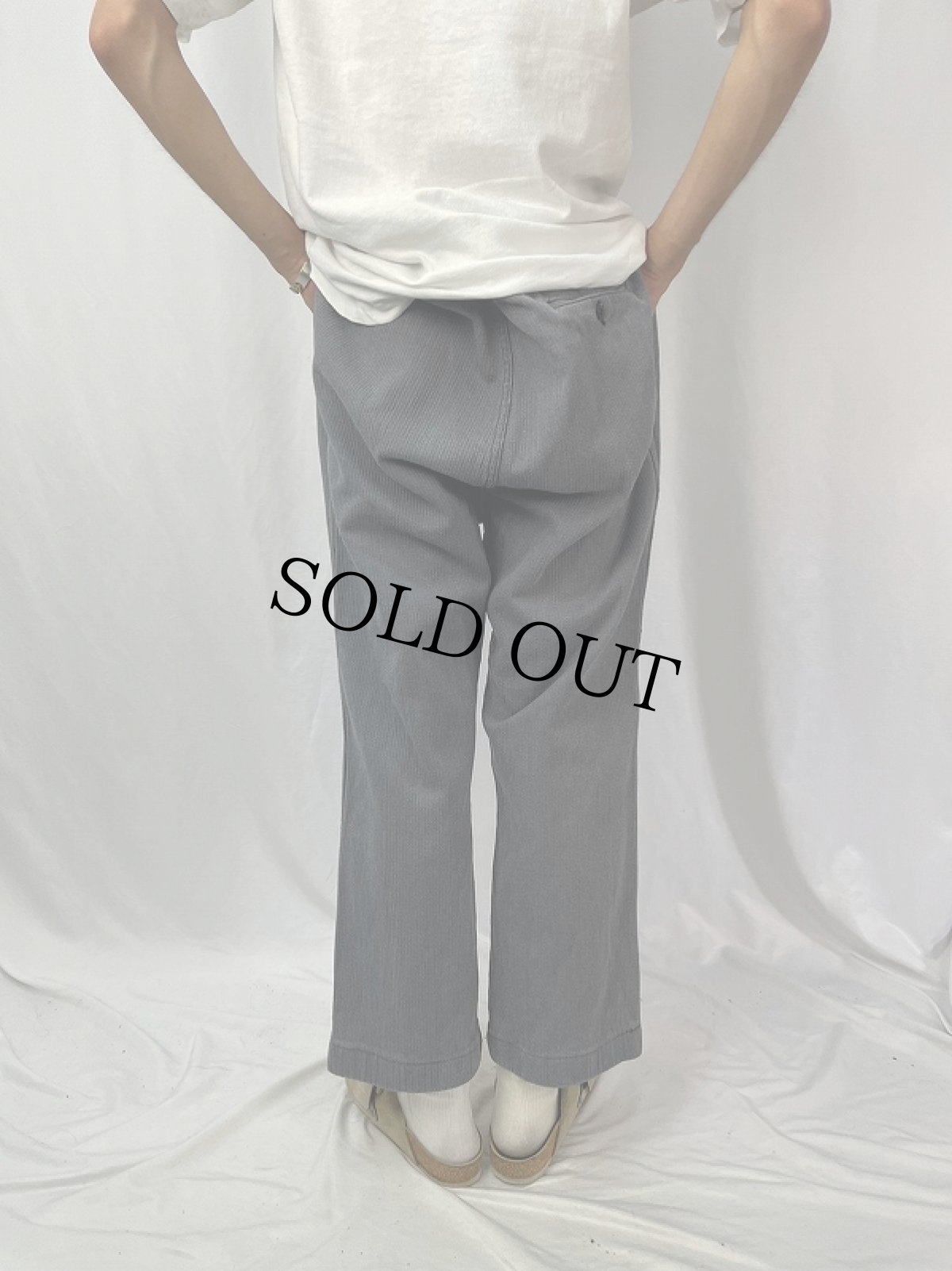 画像4: 40's "ソルト&ペッパー" コットン クティワークパンツ W40 (4)