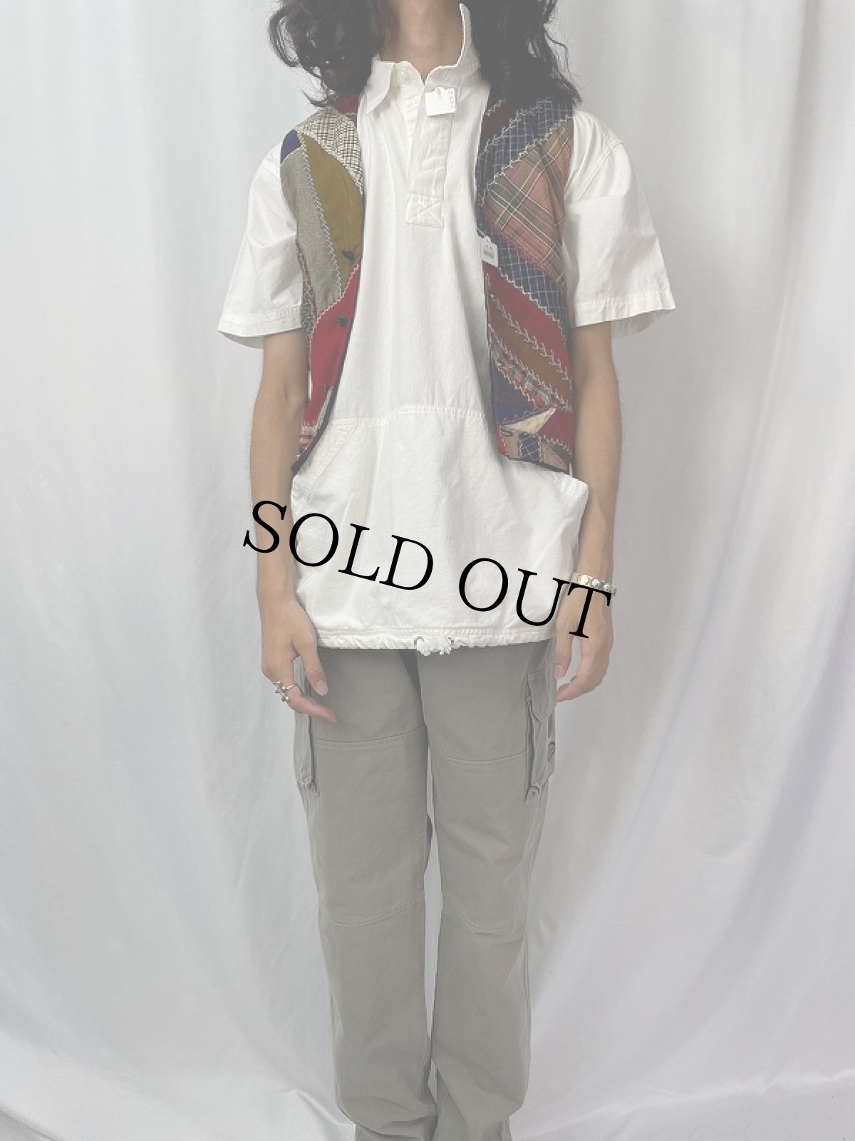 画像2: パッチワークデザインベスト (2)