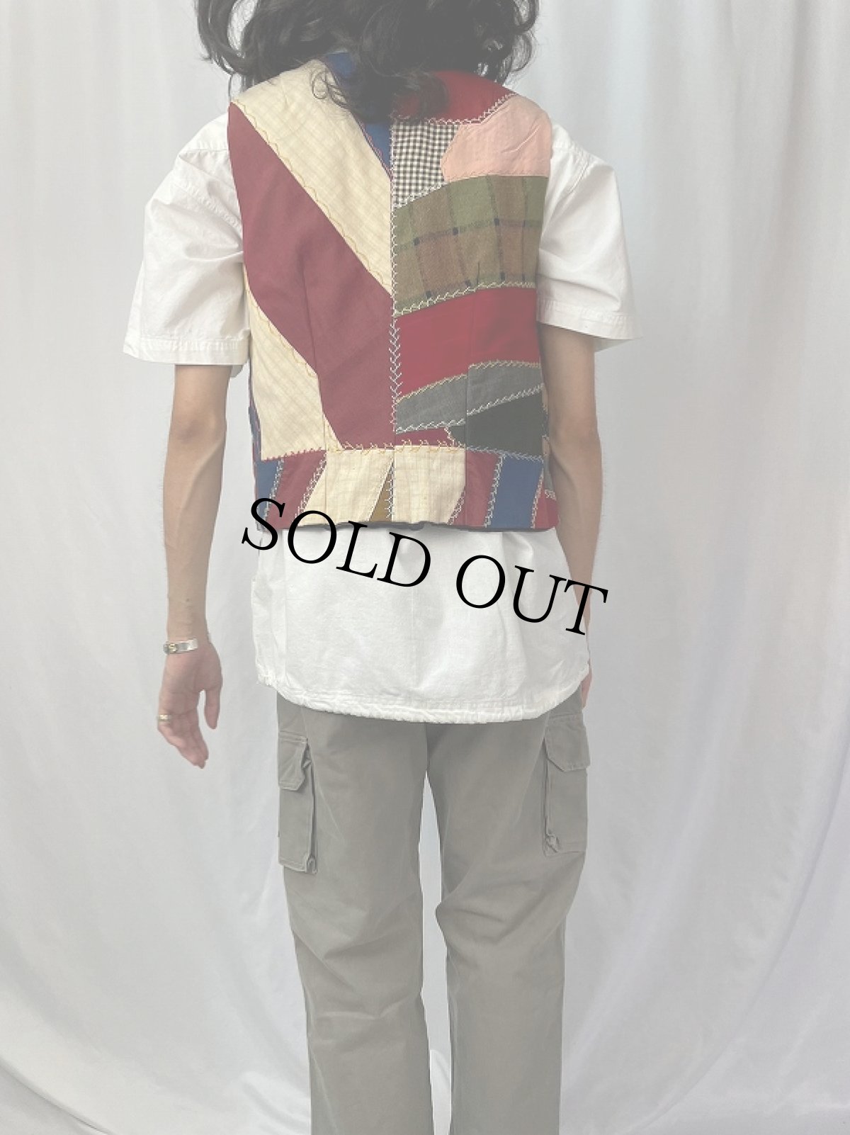 画像4: パッチワークデザインベスト (4)