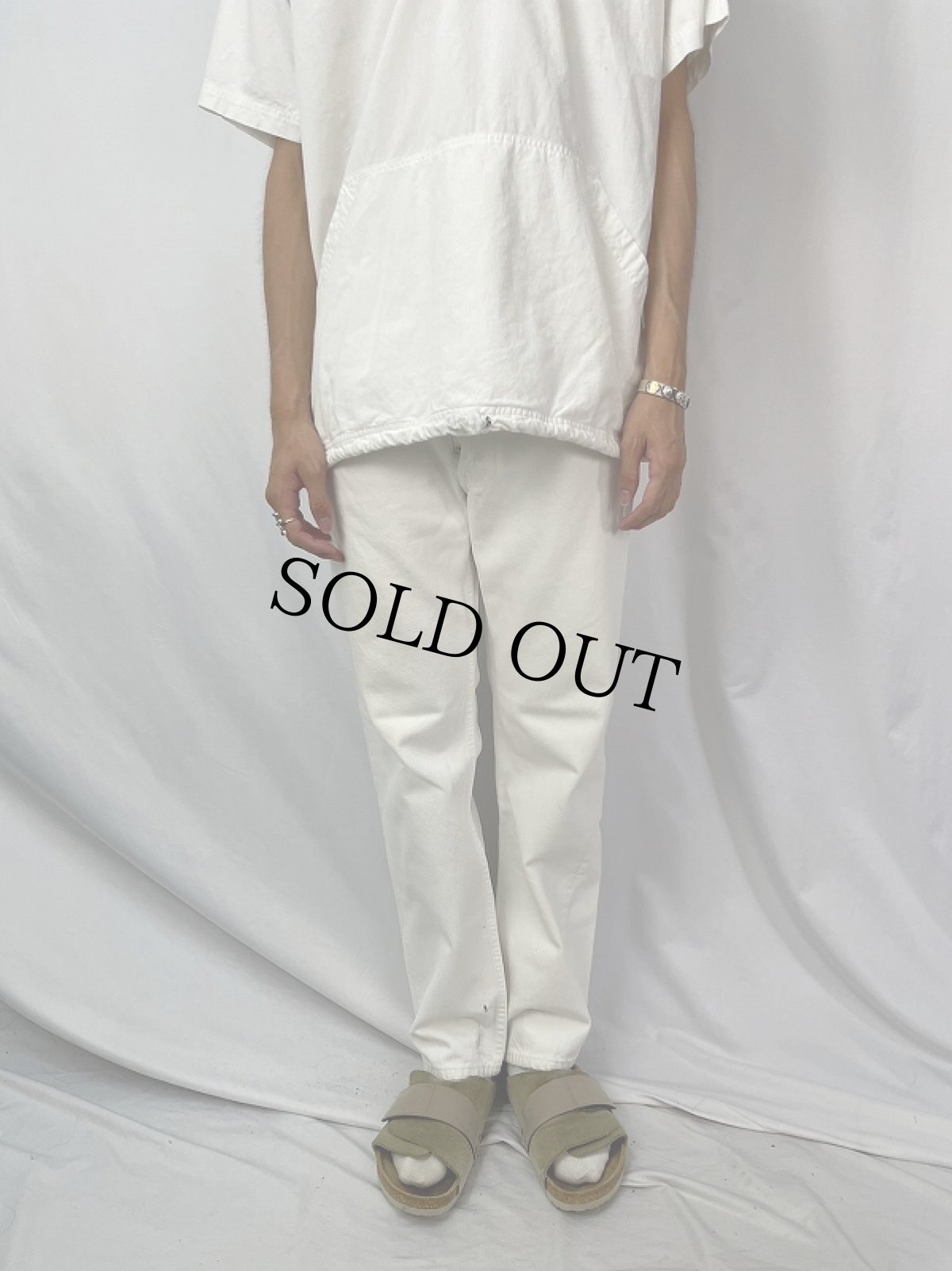 画像2: 90's Levi's 501 USA製 ホワイトデニムパンツ W32 (2)