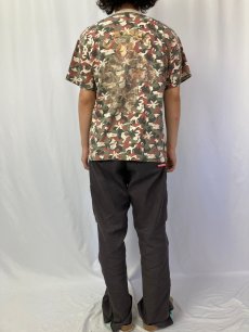 画像4: 90's CAMEL STYLES カモ柄×キャラクタープリント ポケットTシャツ L (4)