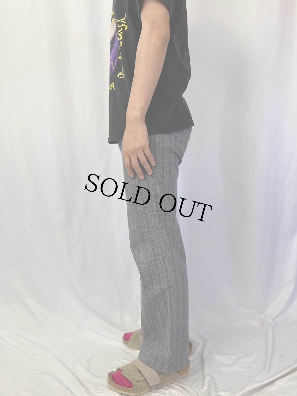 画像3: 40's 杢ストライプ コットンワークパンツ W30 (3)