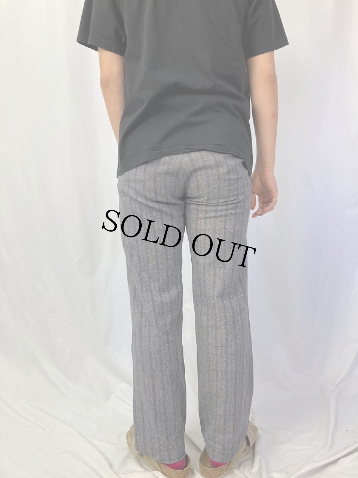 画像4: 40's 杢ストライプ コットンワークパンツ W30 (4)