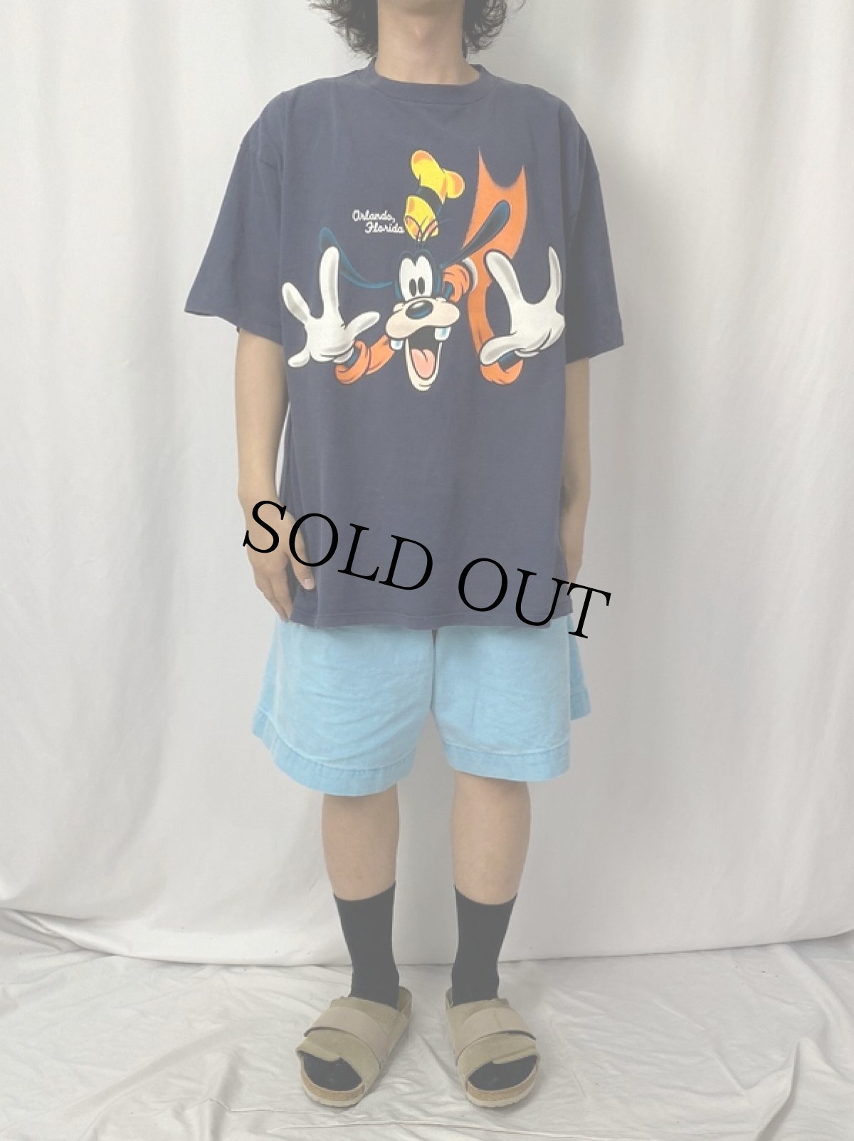 画像3: 90's MICKEY UNLIMITED "GOOFY" キャラクタープリントTシャツ NAVY XL　 (3)