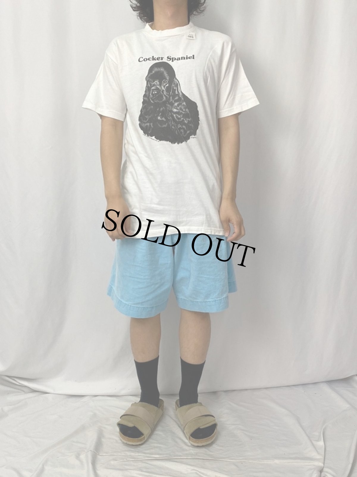 画像2: "Cocker Spaniel" 犬プリントTシャツ M (2)