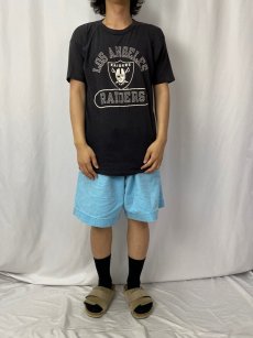 画像2: 80's Champion トリコタグ USA製 "RAIDERS" フットボールチーム Tシャツ BLACK XL (2)