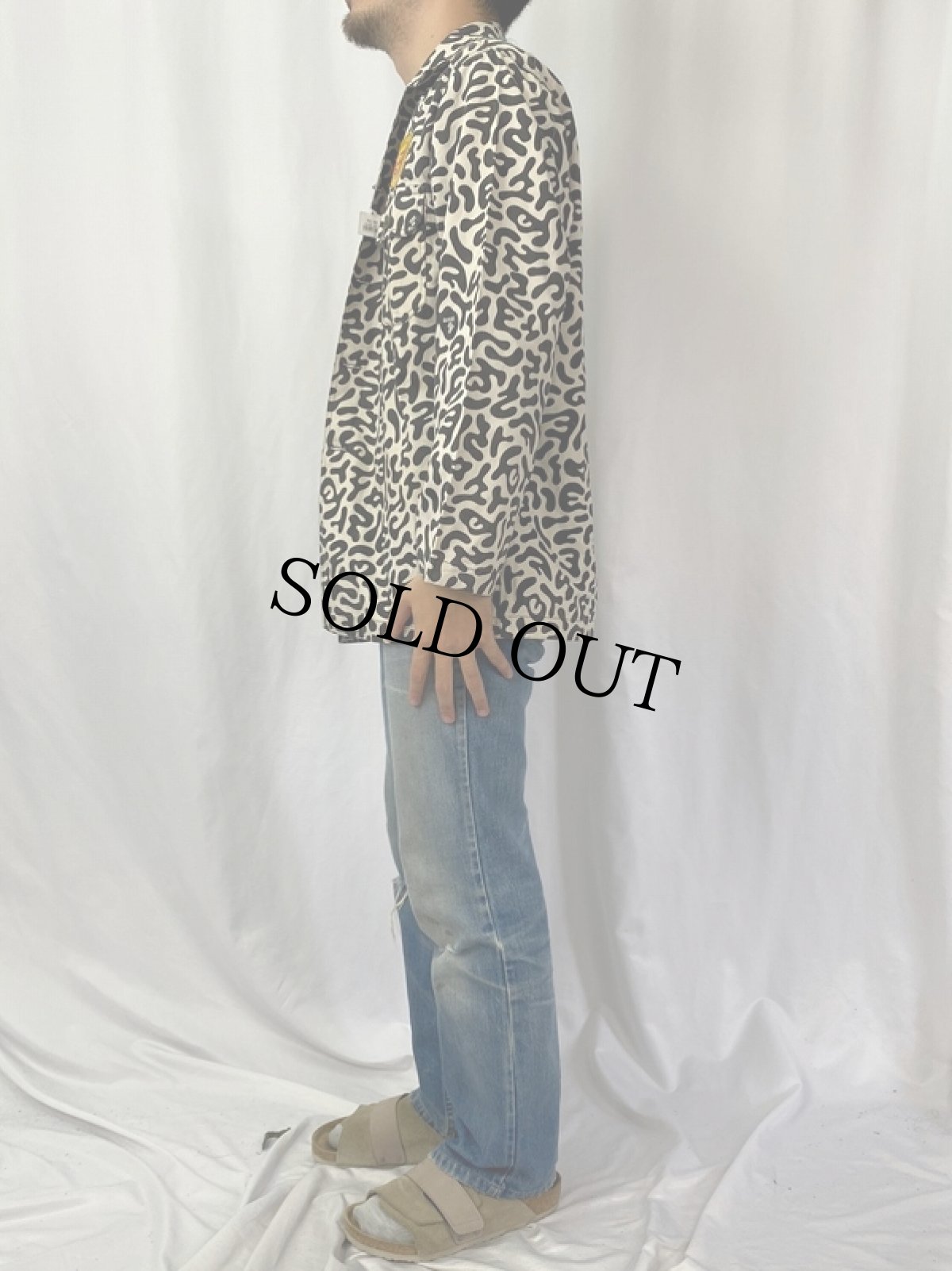 画像3: 70's 韓国 学生軍事訓練用 バクテリア迷彩 HBTシャツ (3)