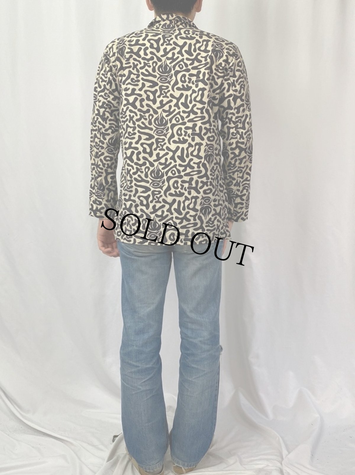 画像4: 70's 韓国 学生軍事訓練用 バクテリア迷彩 HBTシャツ (4)