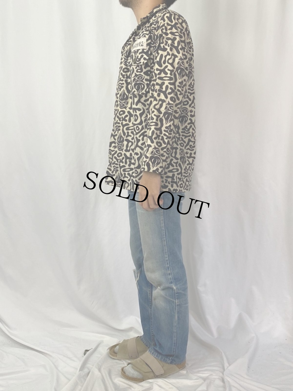 画像3: 70's 韓国 学生軍事訓練用 バクテリア迷彩 HBTシャツ (3)