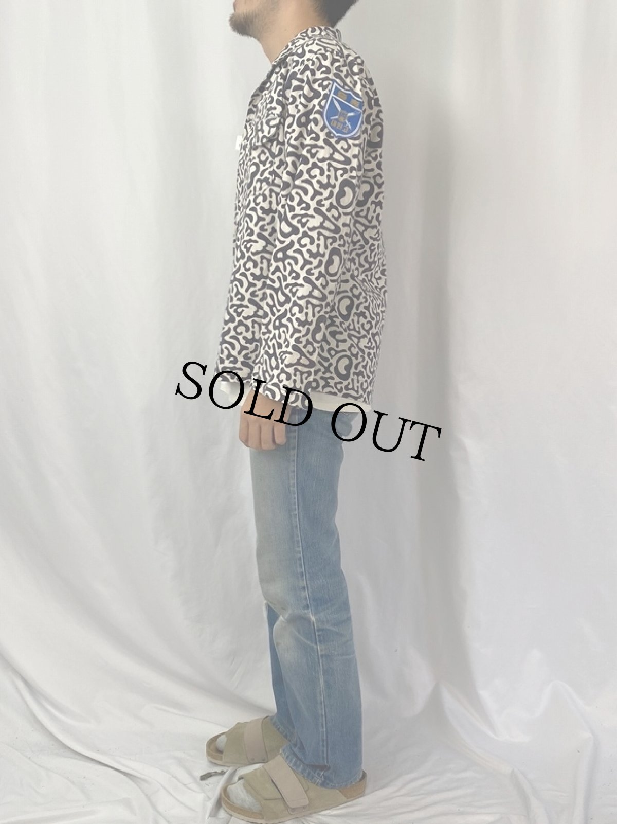 画像3: 70's 韓国 学生軍事訓練用 バクテリア迷彩 HBTシャツ (3)